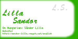 lilla sandor business card